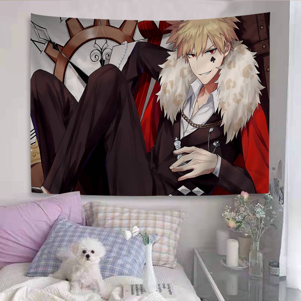 My Hero Academia Bakugou Katsuki Printed Large Wall Tapestry Indian Buddha Wall Decoration Witchcraft Bohemian Wall Art Decor