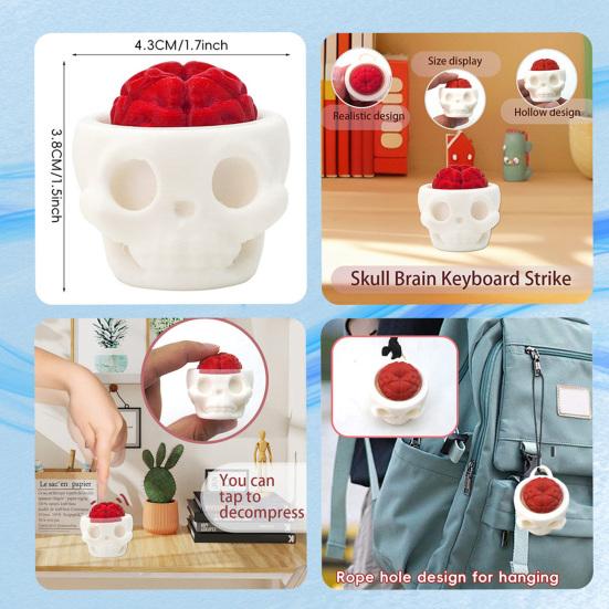 Skull Keyboard Fidget Toy 3D Printed Keyboard Clicker Skull Fidget Toy Stress Relief Fidget Button for Anxiety Relief Students Office Workers