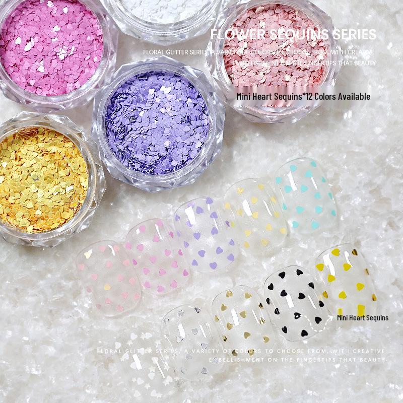 

Heart and Star Glitter Nail Art Sequins