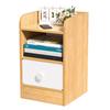 Bedside Table, Bedroom Nightstand, Rustic End Table with Drawer and Storage Shelf, Couch Table Wooden Bedside Table for Living Room