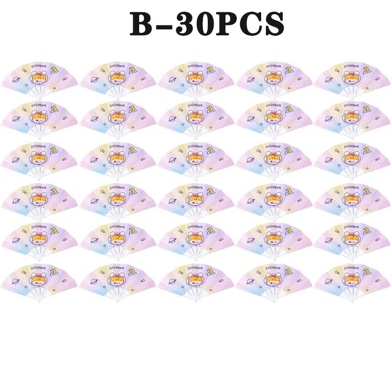 Cartoon Hand Crank Cool Fan Creative Summer Small Fresh Cute Portable Folding Fan PP Plastic Folding Fan for Student Children