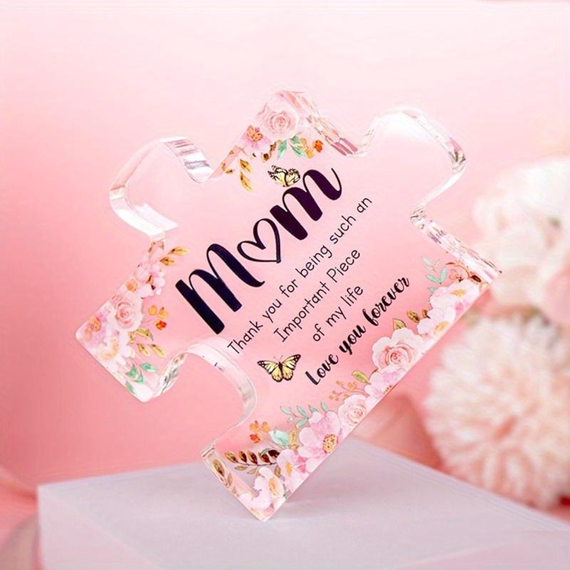 Gift for Mom; Birthday Gift for Mom - Engraved Acrylic Puzzle Piece - Mother's Day, Thanksgiving, Birthday Gift for Mom