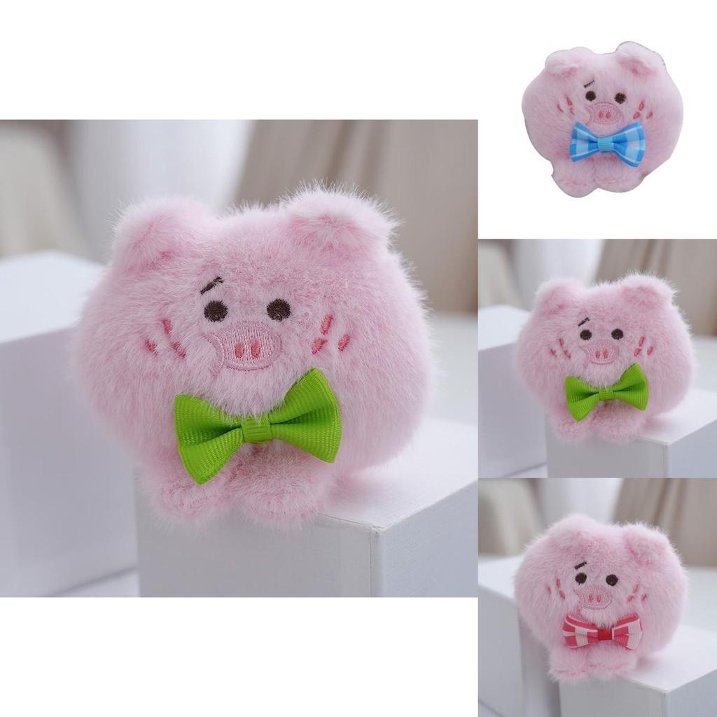Adorable Cute Bow Tie Pig Plush Toy Doll Keychain With Soft Pp Cotton Filling
