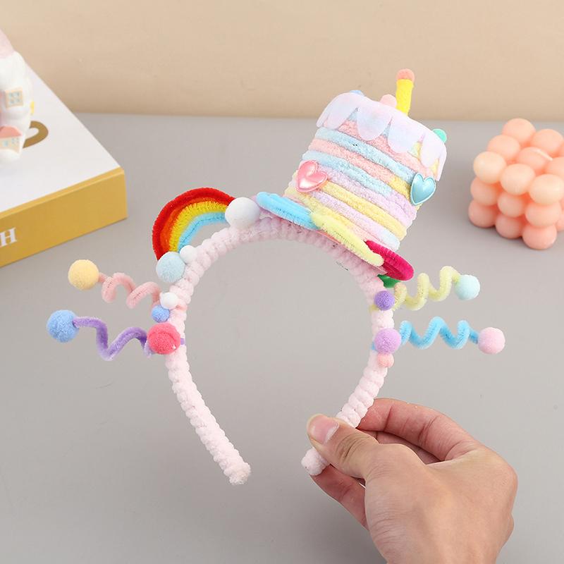 

День рождения Атмосфера Девочки Головная повязка Праздничные принадлежности Цветной торсионный стержень Аксессуар для волос Креативный обруч для волос Реквизит для фотосъемки