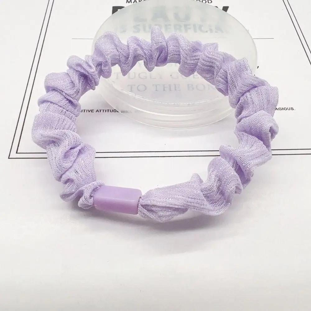 Candy Color Wrinkle Hair Band Korean High Elastic Silk Headband Ponytail Small Intestine Loop Cream Rubber Band
