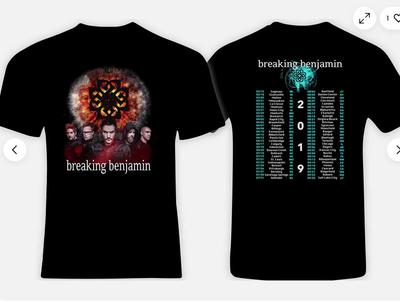 Breaking Benjamin 2019 Concert Tour Two Sides T-shirt Maat S5XL. Unisex-T-shirt