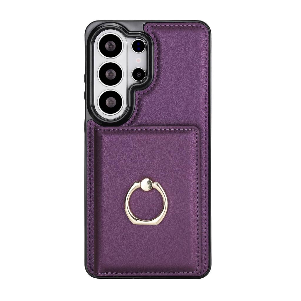 Brieftaschenhülle für Samsung Galaxy S26 Ultra/S26 Plus/S26 mit Kartenhalter, 360° drehbarer Ring-Ständer, Magnetverschluss, stoßfest