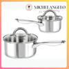 MICHELANGELO Stainless Steel Soup Pot with Lid Hollow Handle Steamer Set Cooking Pot Three-layer Bottom Stew Pot for All Stoves