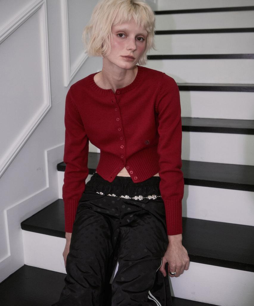 Rosefrantz Classic Knit Cardigan [Burgundy]