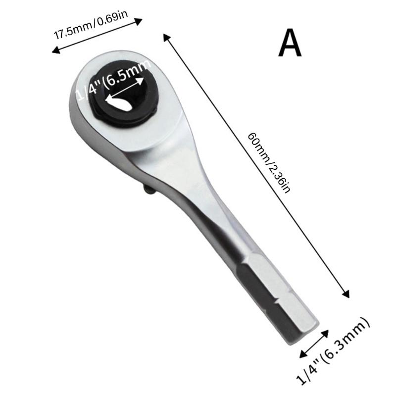 Mini Ratchet Drill Socket Small Repair Installation Tool for Daily Maintenance Bike Short Handle Reversible 72 Tooth