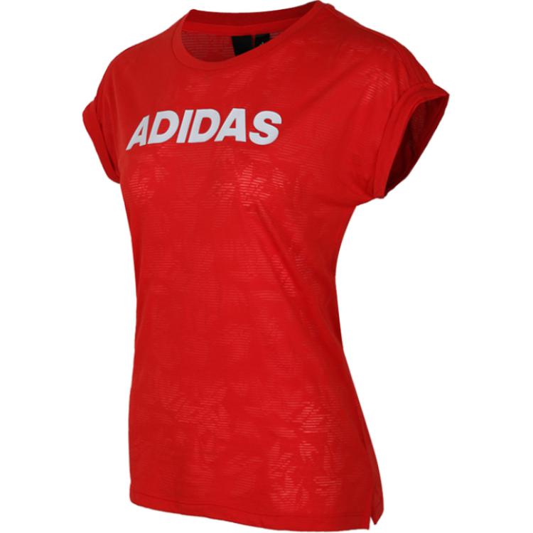 Adidas Ss Bo Comfortable Round Neck Pullover Short Sleeve T-Shirt Women Tops Red EK4714