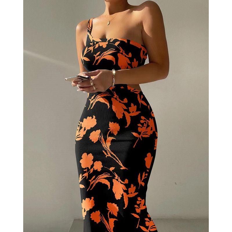 Tailored and Tight Long Dress with Camisole Sling Slim Fit Skinny Long Dress