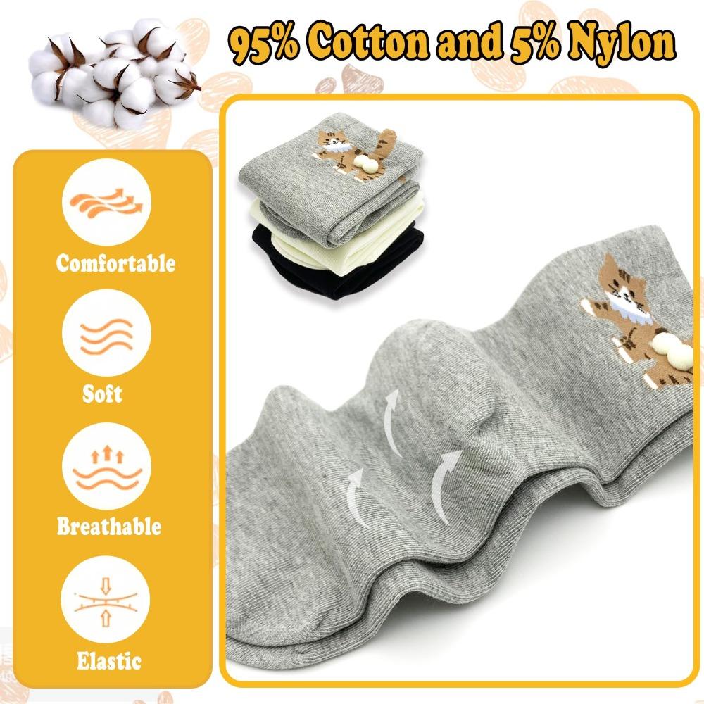 Cute Cat Socks with Balls, Novelty 3D Animal Socks for Women Men Fun Comfortable Cotton Crew Socks, Christmas Cats Lovers Gift
