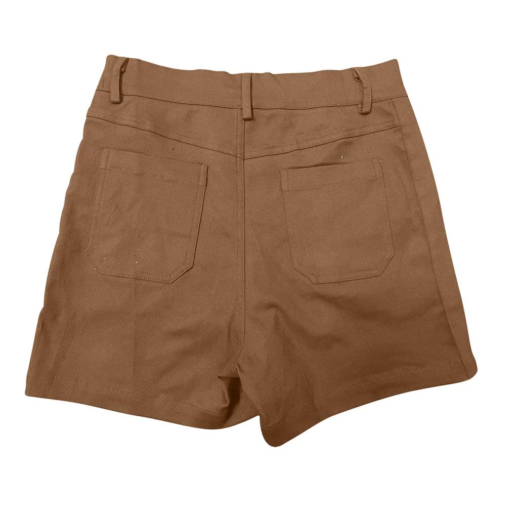 Women's Soft Stretch Twill Short Side Pockets Soft Feel No Button & No Zipper Flattering Fit