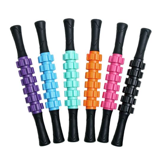 Gear Massage Roller Stick Deep Tissue Relaxation Fitness Muscle Sore Relief Physical Therapy Fascia Roller Massager Shaft Plastic Rolling Pin