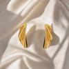 1 Pair Leaf Stud Earrings for Women, Irregular Geometric Metal Leaf Dangle Earrings, Statement Jewelry