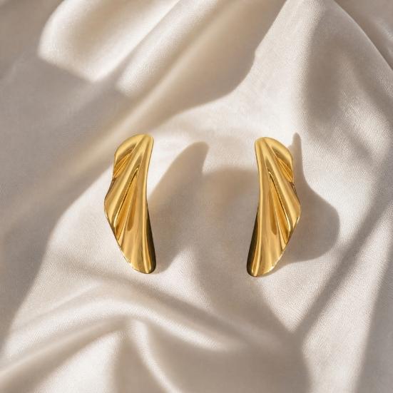 1 Pair Leaf Stud Earrings for Women, Irregular Geometric Metal Leaf Dangle Earrings, Statement Jewelry