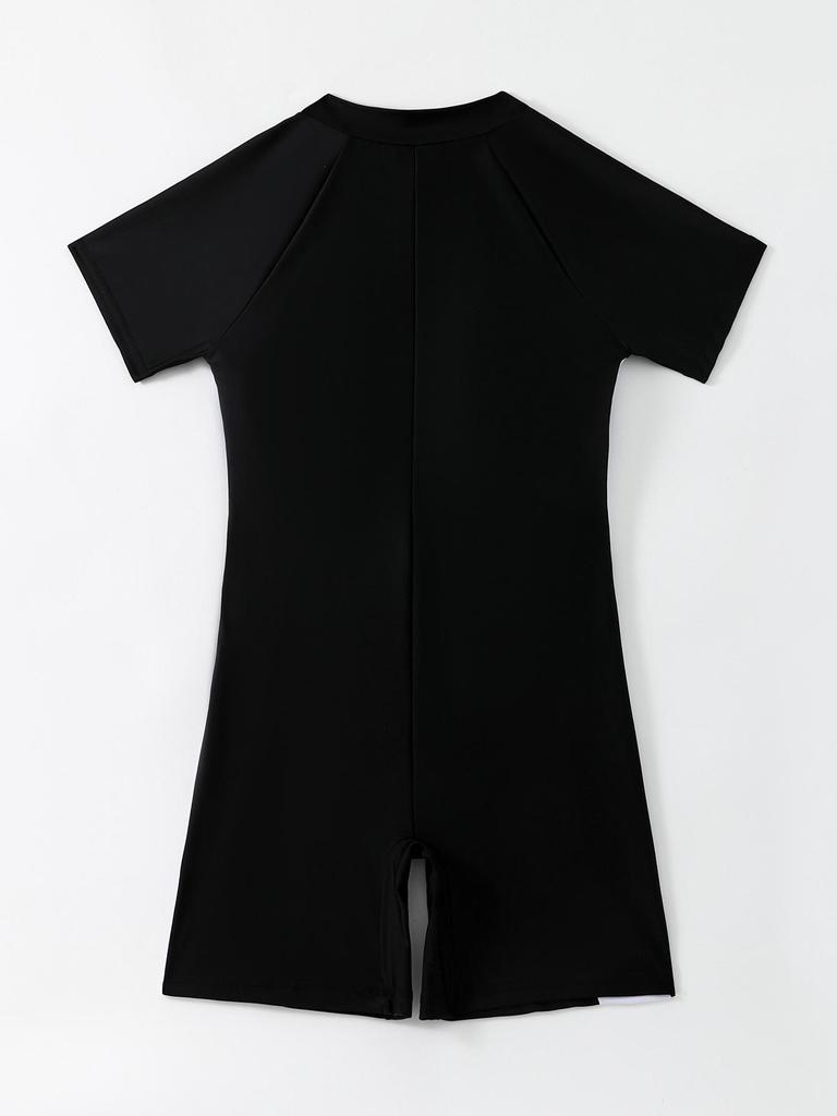 Costume da Bagno Intero a Maniche Corte con Zip Stile Europeo e Americano per il Surf 2026