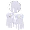 Bowknot Flower Lace Gloves for Girls Comfortable Short Gloves for School Girl Dancing Parties and Formal Occasion Wear