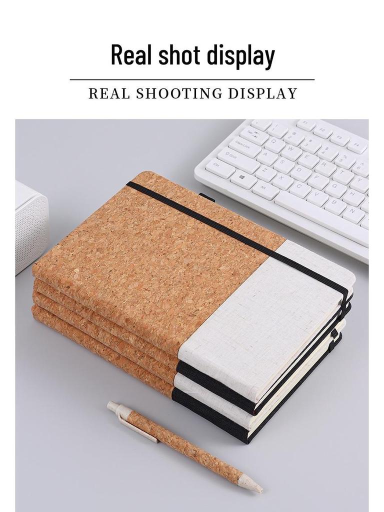 A5 Coffee Cork Texture Notebook Gift Set with Custom Logo Printing