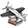 Airplane Car Diffuser: Solar Airplane Car Fragrance - Silver Car Essential Oil Diffuser with Wooden Base Desk Ornaments Decoration for Office Home
