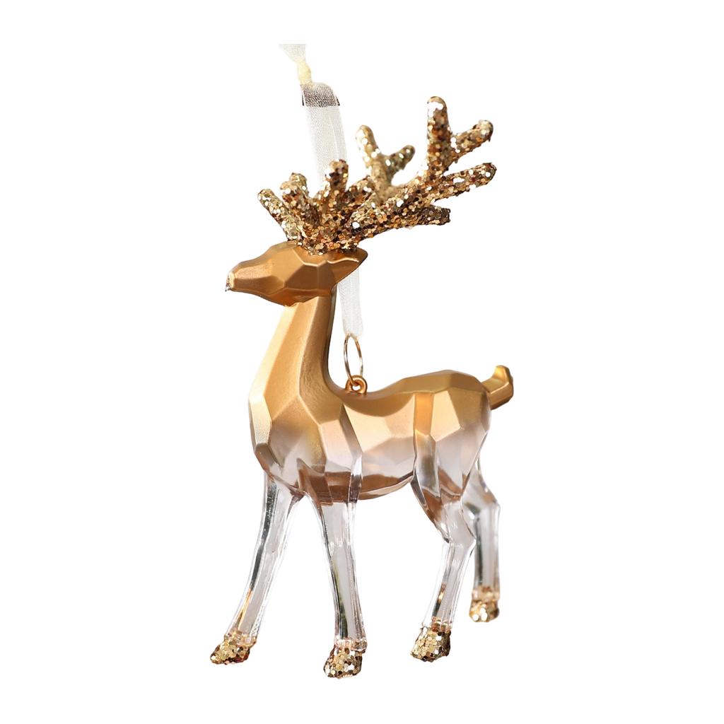 Gold Semi-Transparent Gradient Snowflake Christmas Tree Ornament for Holiday Hanging Decor