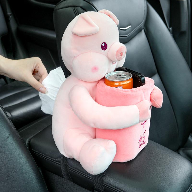 Creative Car Armrest: Two-in-One Tissue Holder & Trash Can - Cute Car Interior Decoration