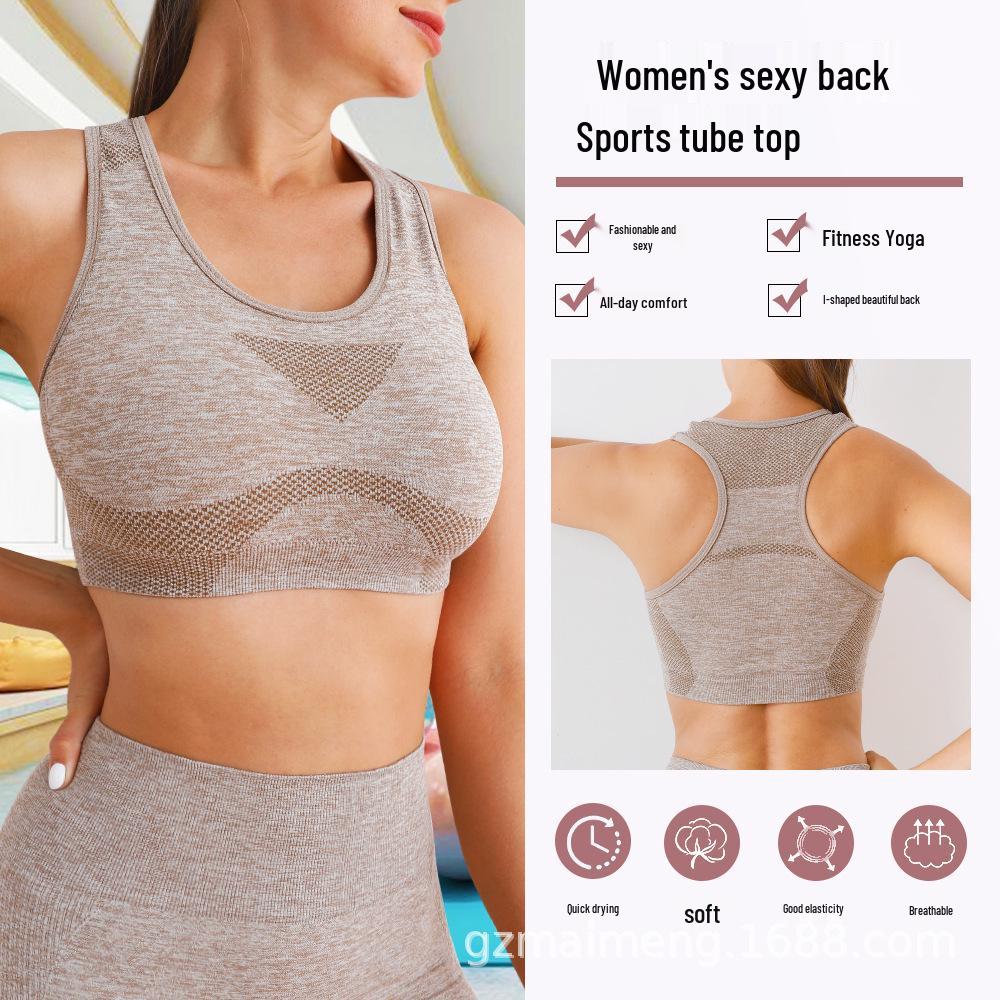 Women's Yoga Sports Set: Hip-Lifting Fitness Pants, Shockproof Wireless Bra, Vest, and Underwear Shorts
