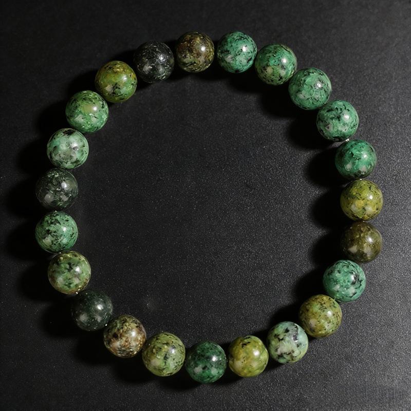 Crystal & Natural Stone Beaded Bracelet: Ruby Zoisite, Strawberry Quartz, Lapis Lazuli
