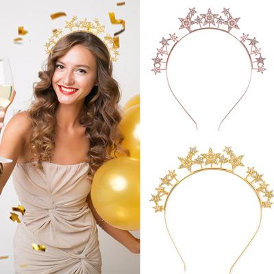 Crystal Hair Hoops Crown Tiaras for Pageant Prom Headband Elegant Hairband Bridal Headpiece Photo Props