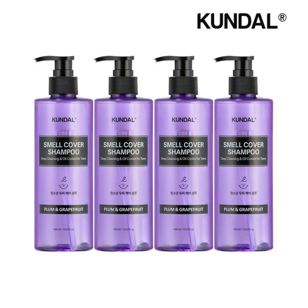 KUNDAL All Day Smell Cover Youth Shampoo Plum & Grapefruit 400ml x4