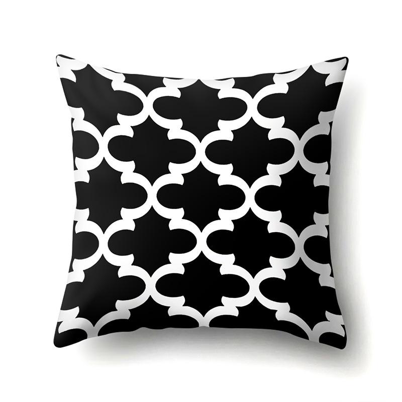 Polyester Pillow Case Geometric Home Printed Pillow Waist Cushion Cover Car Cushion Head Cushion Cover