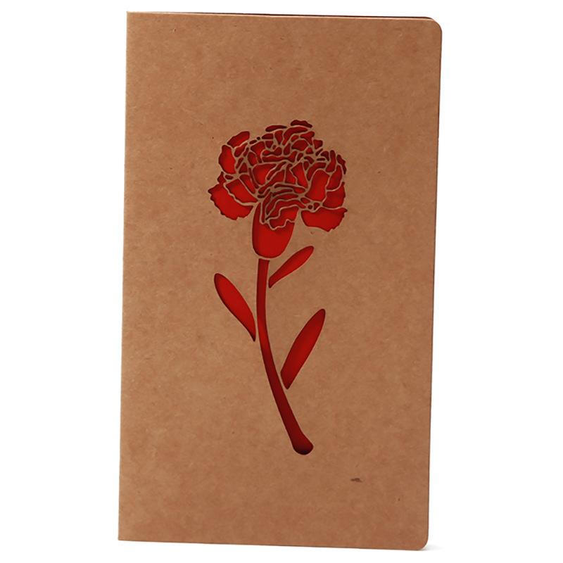 10pcs/bag Retro Kraft Paper Laser Hollowed Out Love Card, Thank You Card, High-end Greeting Card