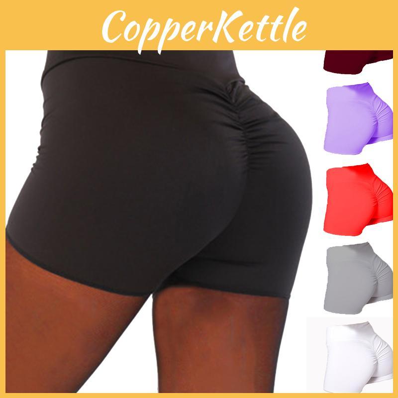 High Womens Waist Yoga Shorts Push Up Ruched Sports Hot Pants Casual Gym Workout