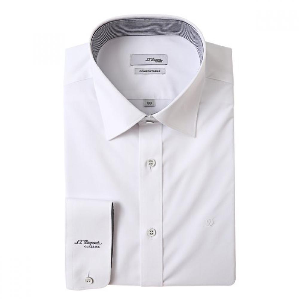 S.t. Dupont Long Sleeve Slim Fit Stretch White Shirt Se5fm22ls927swh 95
