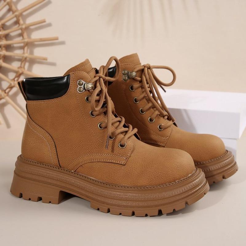 2025 New Women's Fashion Martin Boots Women's Height Increase Fashion Outdoor Home Yellow Boots
