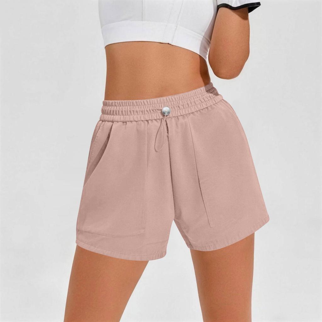 Women's Fashion Casual Loose-Fit Athletic Fitness Jogging Pocket Drawstring Sweatpants Shorts