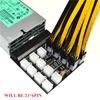 PCI-E 21x 6 Pins Power Module Breakout Board +20CM 6Pin to 8Pin Power Cable
