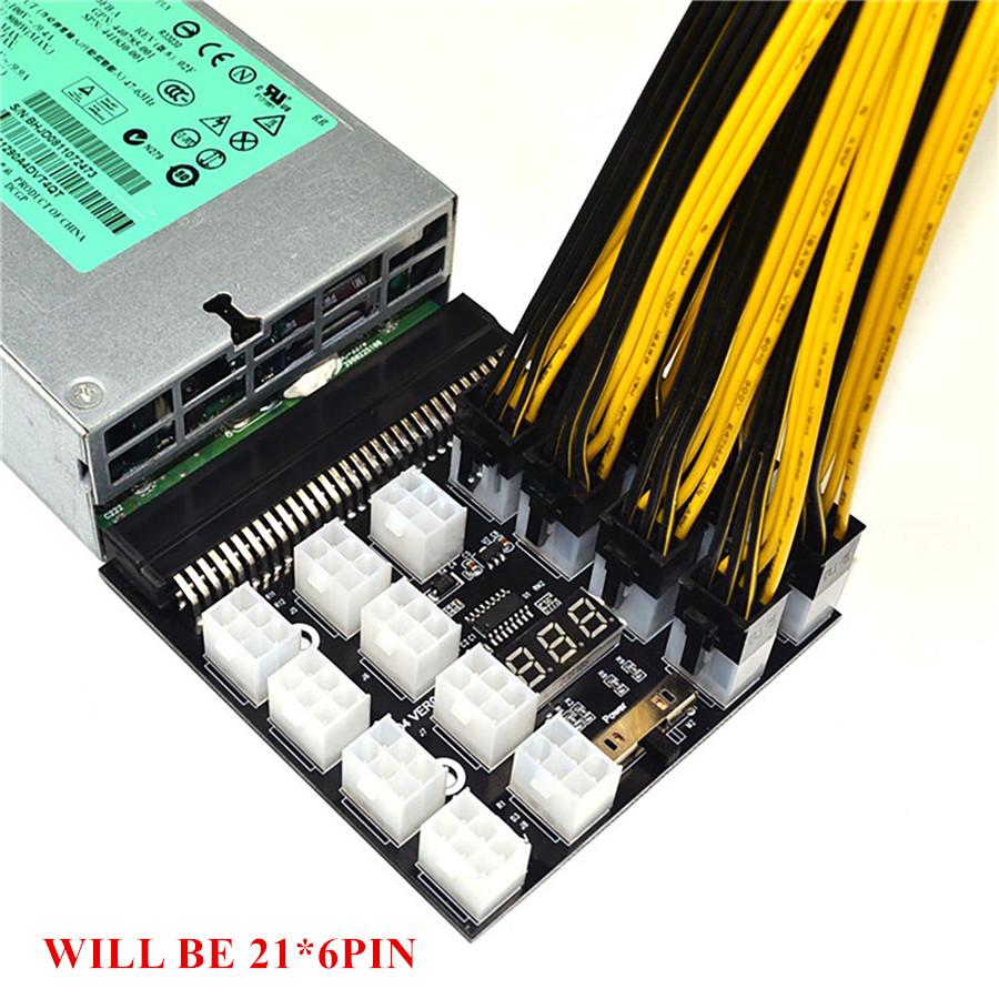 PCI-E 21x 6 Pins Power Module Breakout Board +20CM 6Pin to 8Pin Power Cable