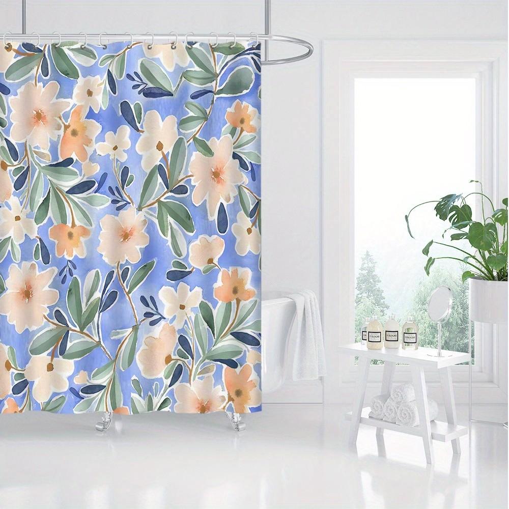 Spring Summer Floral Shower Curtain-Vibrant Flower Design, Machine Washable Suitable for Bathroom Decorative Shower Curtain