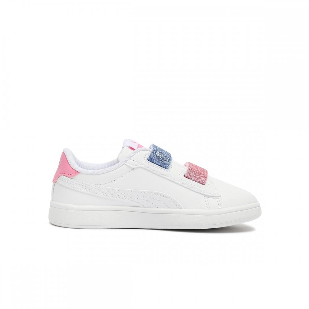Puma Puma Smash 3.0 L gLitter VeLcro V Ps 39560901   Puma White Fast Pink bLue Skies