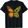 Butterfly Sunflower Cross Faith Christian Graphic Tee Soft Casual Short Sleeve T-Shirt for Women