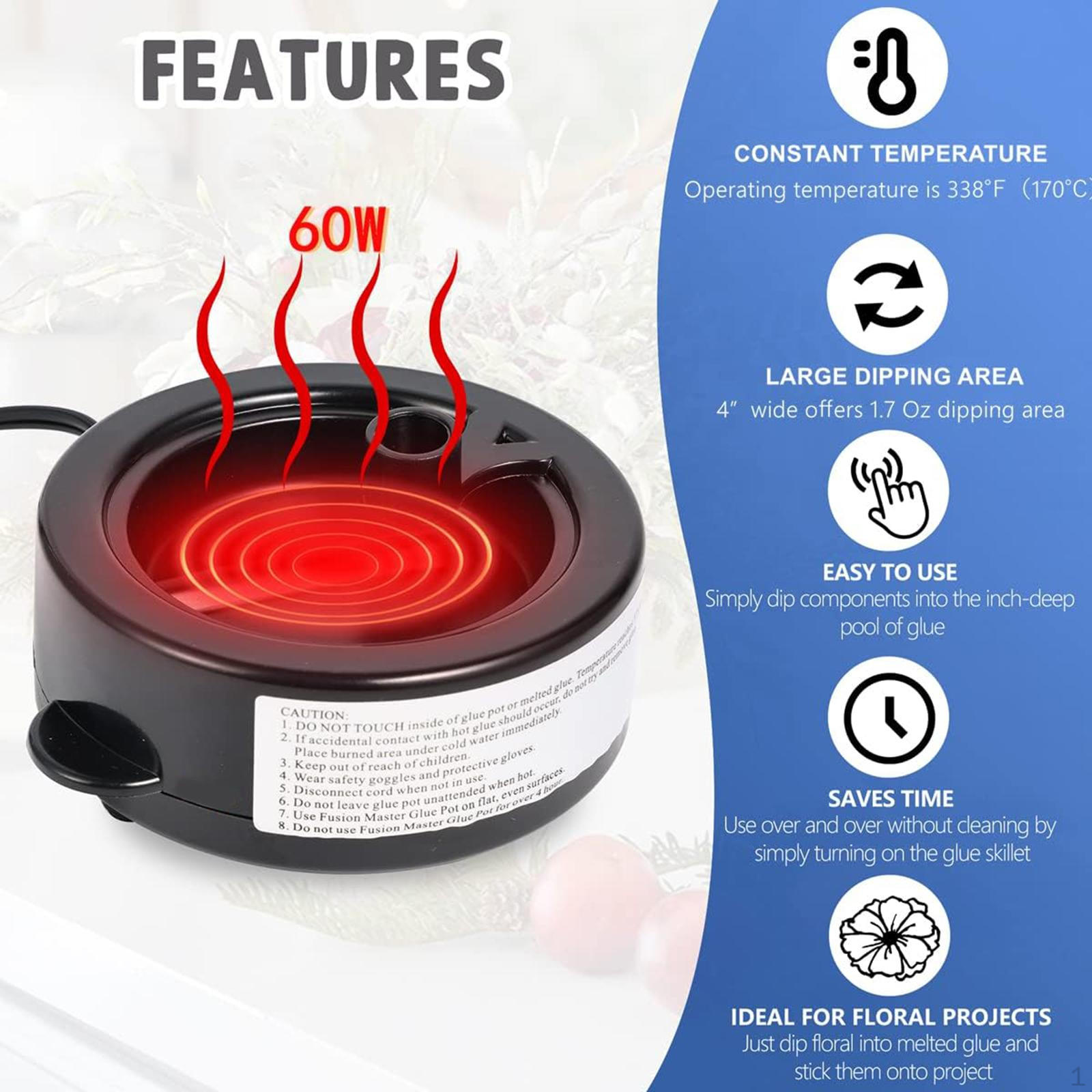 

Горшок для расплавления клея 40 Вт 200°C Подходит для стиков и гранул 25 мл Электрическая сковорода для волос