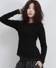 Deumakeu Unbalanced Slim Fit Long-Sleeve T-Shirt Black
