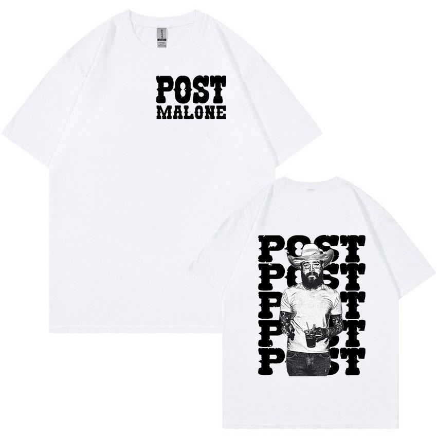 Rapper P-Posts M-Malones Graphic TShirts Men's Hip Hop Fashion Short Sleeve T-shirt Retro Gothic Clothing Unisex Cotton Tees