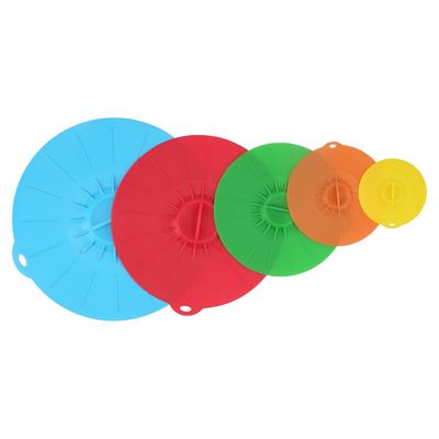 5 stuks/set Multifunctionele Komdeksel Voedselkwaliteit Siliconen Vacuüm Sealing Deksel voor Pot Thuis