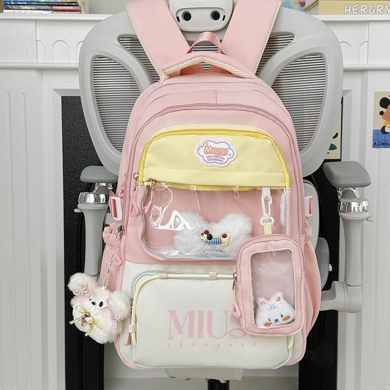Schoolbag Dopamine Transparent Pain Bag Backpack 1011 New Trendy Large Capacity Niche ins Middle and High School Student School Bag