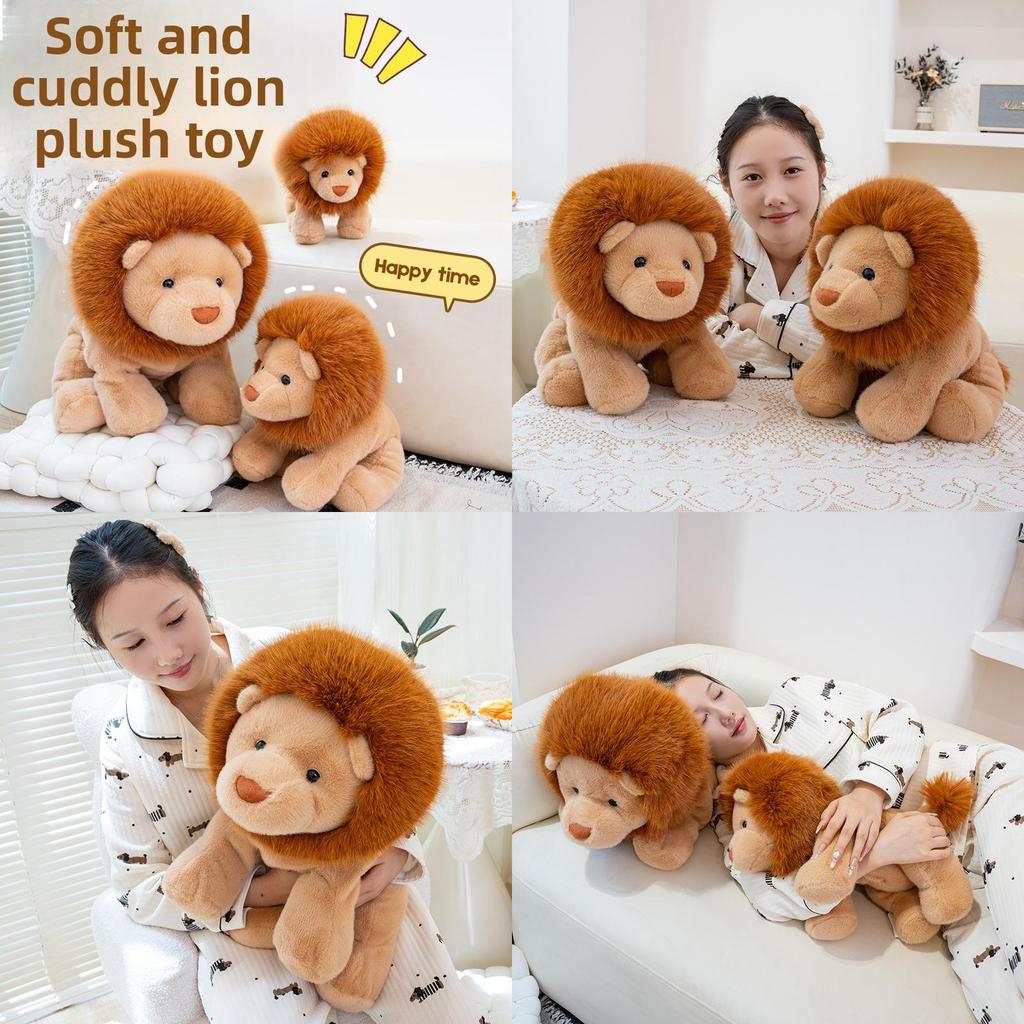 Cartoon Lion Plush Toy For Children Soft Sleep Companion Festival Doll Gift