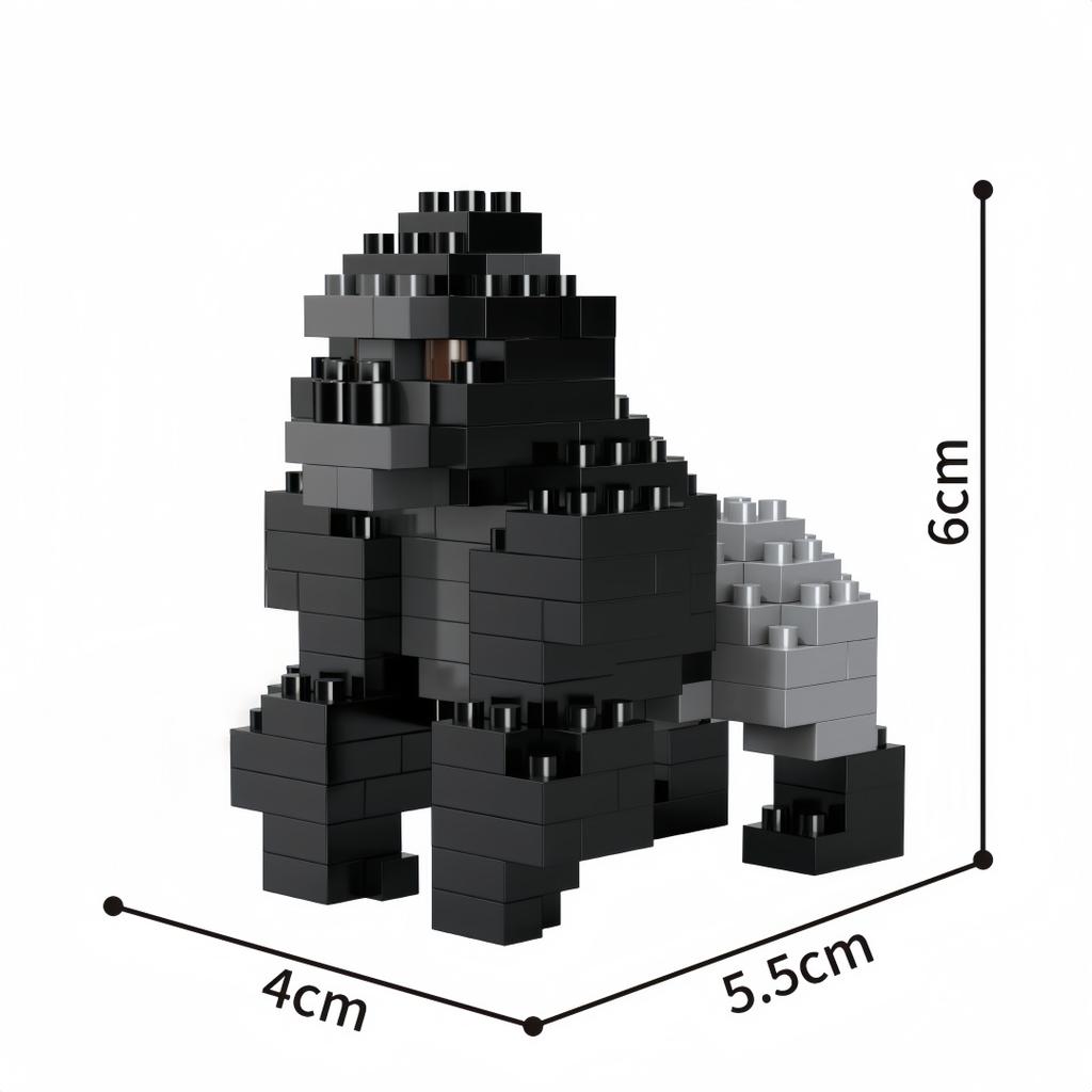 KNEW BUILT 3D Animal Model ElephantHippoLionLeopard Micro Mini Building Block Toys-Create ZooPuzzle AssemblyChristmas Gifts