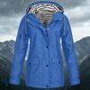 Women's Fashion Solid Color Hooded Loose Casual Waterproof Outdoor Jacket Lightweight Windbreaker Raincoat for Hiking Camping